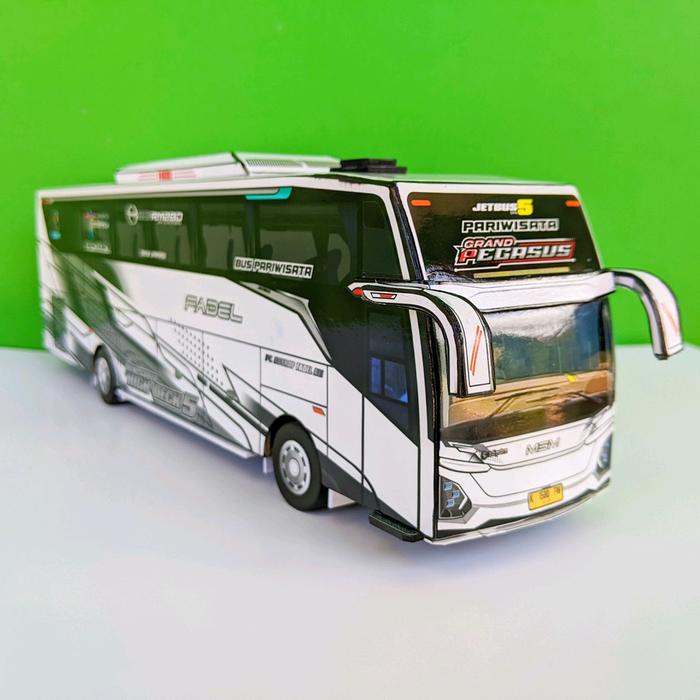 terbaru  miniatur bus grand pegasus jb5 msm asyrof set hadiah pajangan ban toy mainan basuri