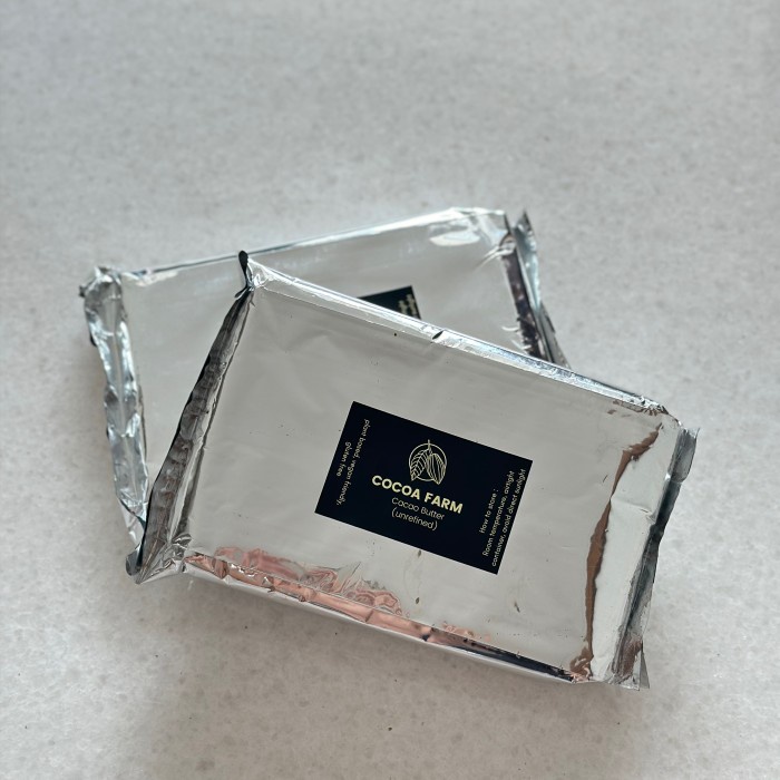

Ready Stok" Raw / Unrefined Cocoa Butter Cocoa Farm Lemak Kakao