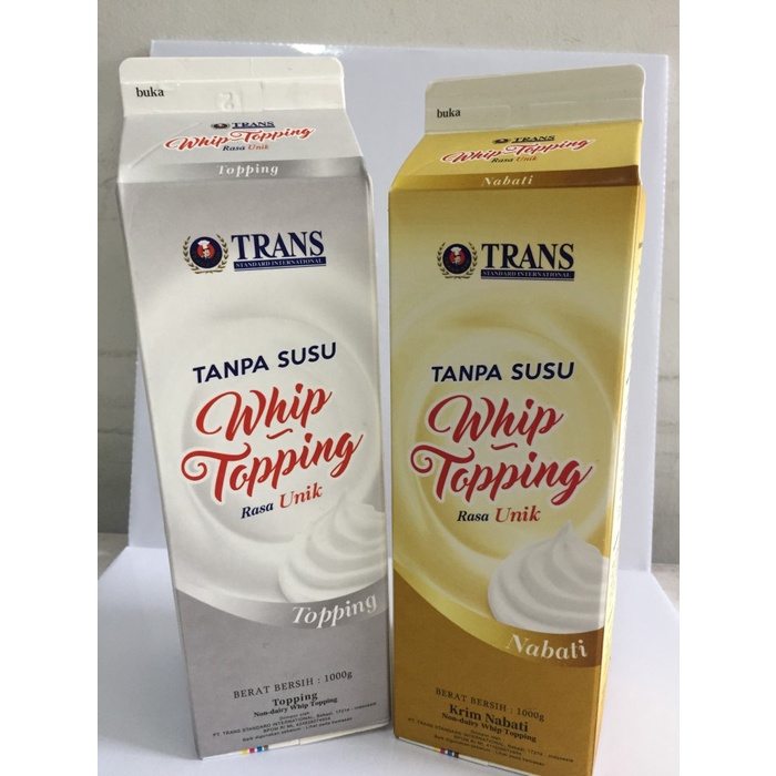 

Ready Stok" Trans Whipping Cream Cair Gold Dan Silver, Krim Cair Nabati Merk Trans 1Lt1