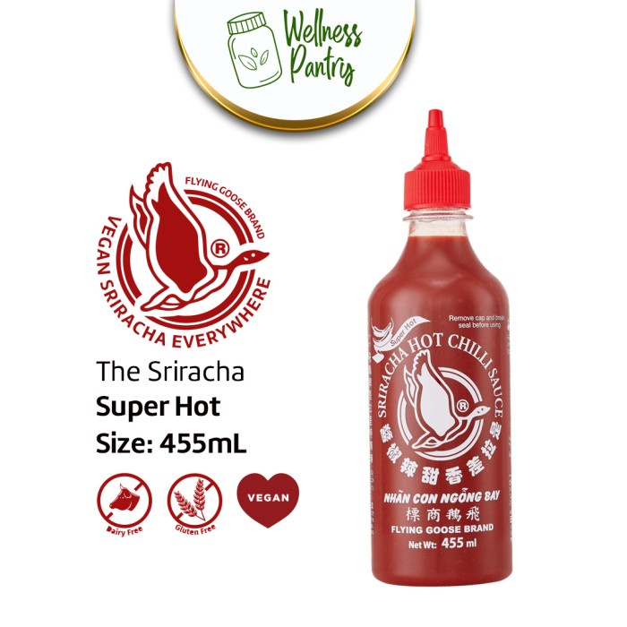 

Sriracha Flying Goose Super Hot 455Ml / Sambal Saos Super Pedas Vegan