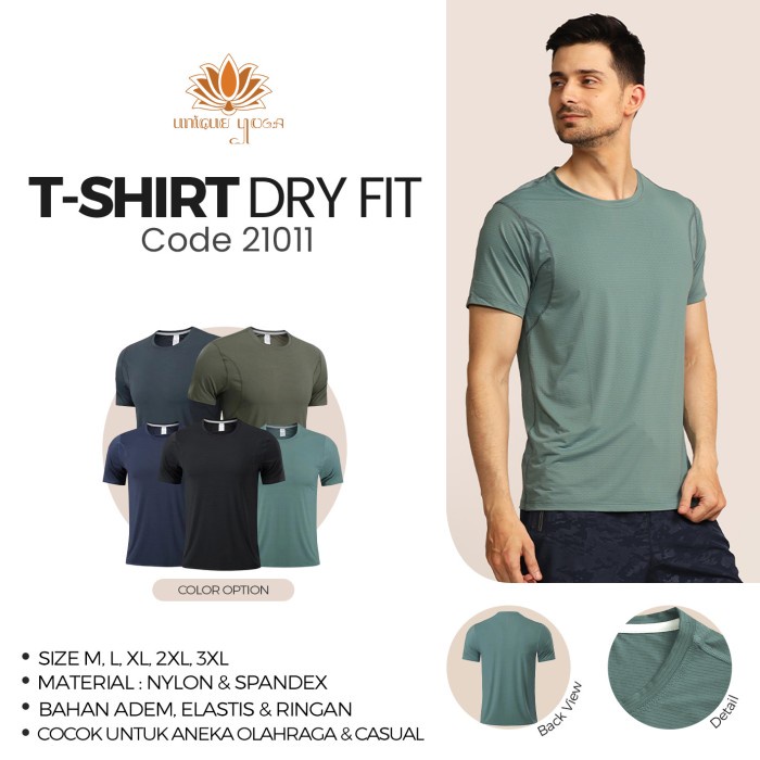 Kaos Olahraga Senam Yoga Pria Gym Running Dry Fit / Baju Sport Pria