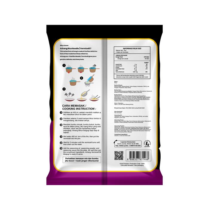 

5 Pcs Arirang Bihun Goreng Rasa Bulgogi Sapi 70g