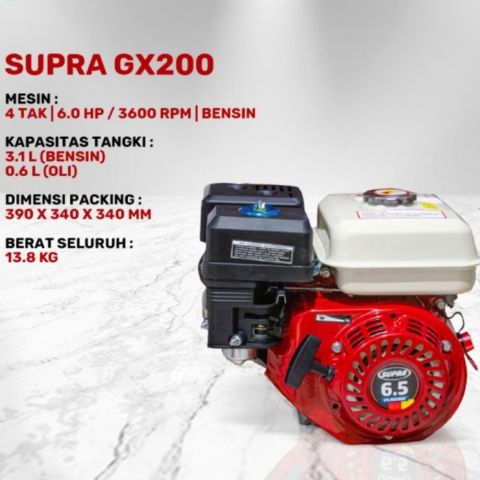 `````````] Mesin Penggerak Bensin 6 Hp Motor Penggerak Engine Supra GX200 GX 200