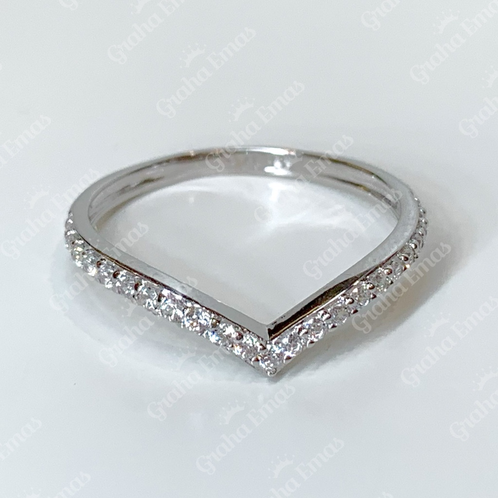 Graha Emas Cincin Emas Putih Bentuk 17K - White Gold Model Ring 17 Carat M725