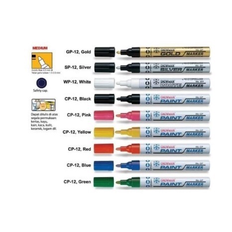 

Spidol Putih Permanent isi 12 pcs (Paint Marker Snowman) TERLARIS/TERMURAH/TERPOPULER