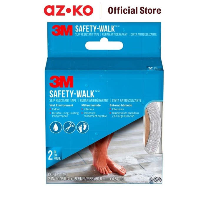 

AZKO 3M 5 cmx4.5 mtr Safety Walk Perekat Anti Slip Kamar Mandi - Clear