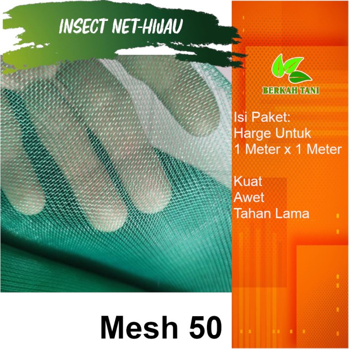 Insect Net Insek Net Jaring Serangga GreenHouse Hijau 1 Rol Cap Marlin