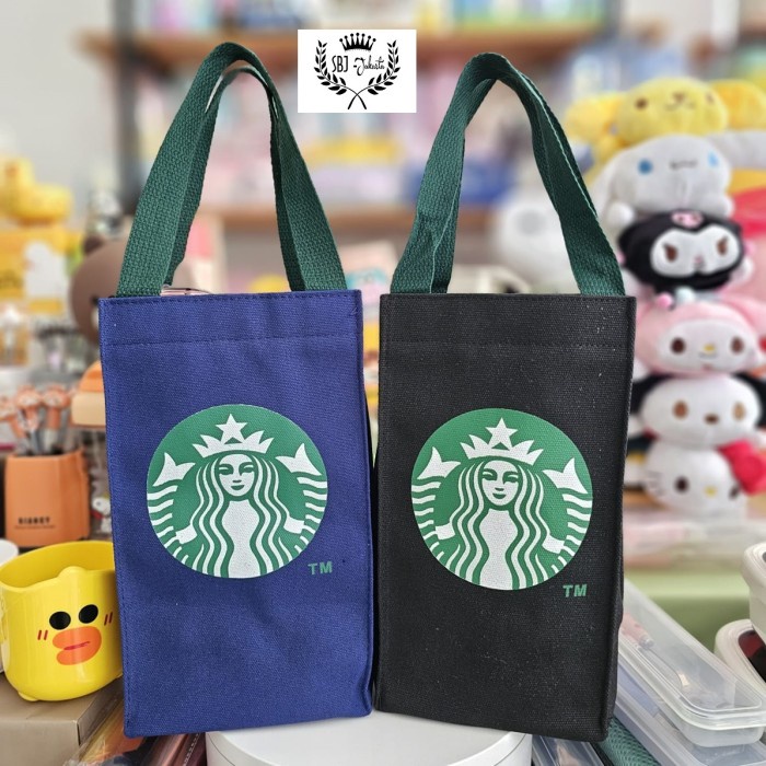 JTTOP" TAS TERMOS BLACK CANVAS TUMBLER SARUNG BOTOL MINUM ELASTIS SIZE BESAR