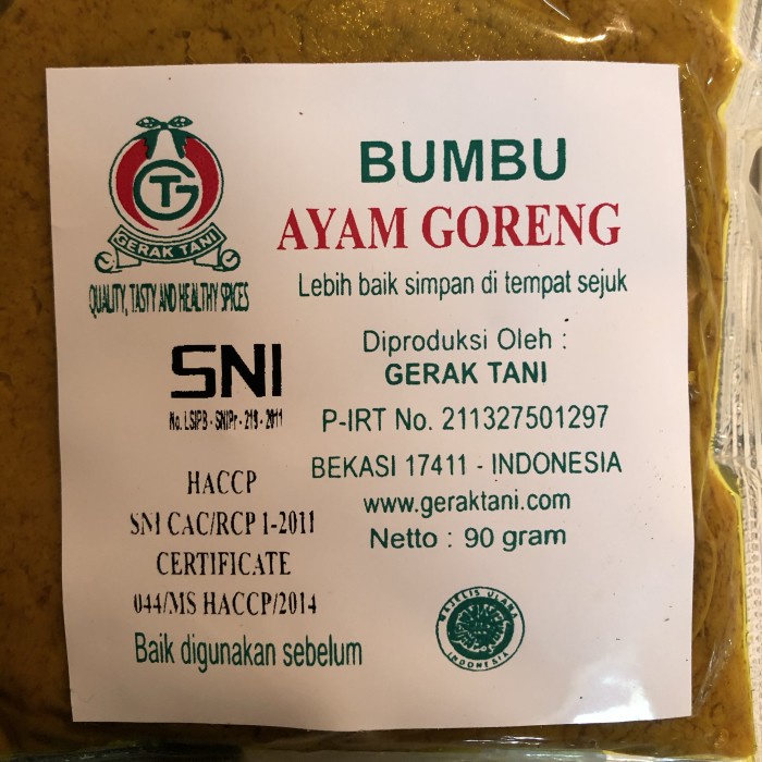 

TERMURAH Bumbu Gerak Tani Ayam Goreng
