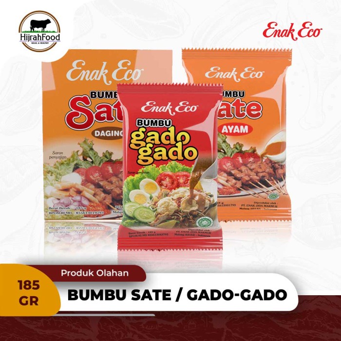 

STOK TERBATAS Enak Eco Bumbu Sate Ayam / Sate Daging / Gado-Gado Bumbu Kacang Siap Saji - 185 gr