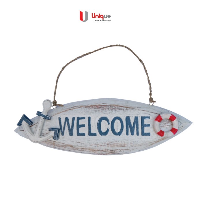 STOK AMAN HIASAN PAJANGAN GANTUNG WELCOME JANGKAR KAPAL LAUT / HIASAN DINDING KODE 356