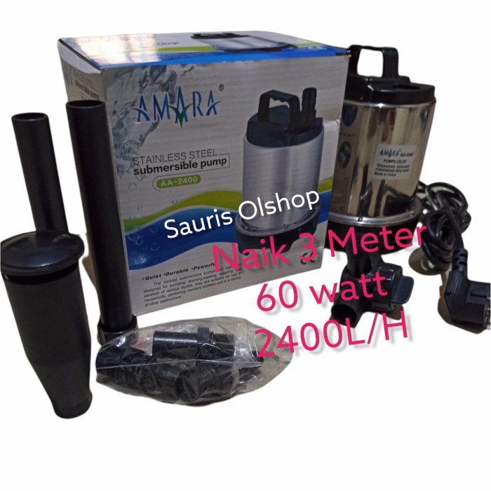 Pompa Air Kolam Ikan Celup Naik 3 Meter Amara AA 2400 Filter Air Kolam
