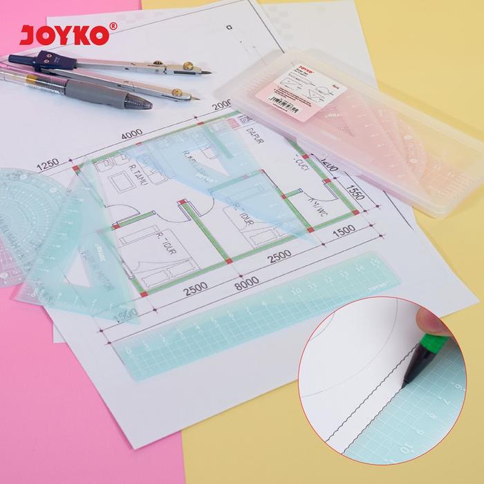 

JTTOP" PENGGARIS JOYKO RL-PS3 PASTEL 1 SET 4 PCS RULER MATEMATIKA