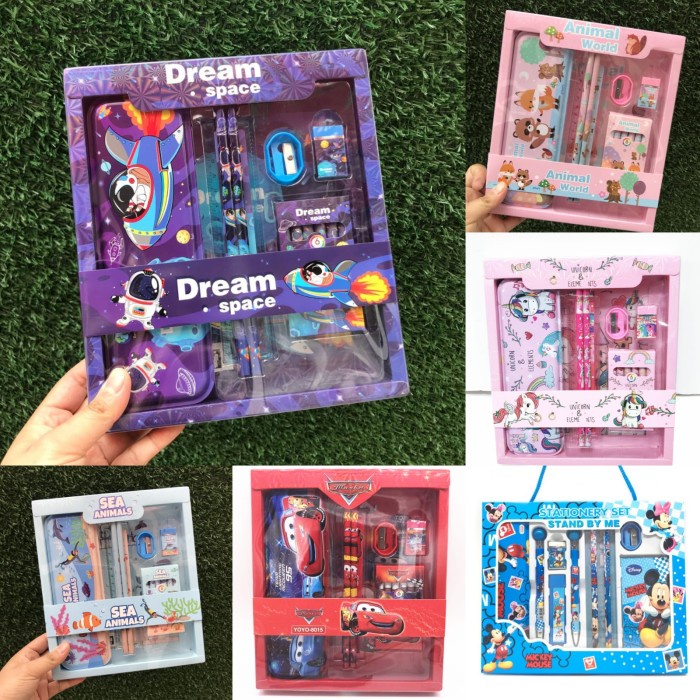 

JTTOP" PAKET ALAT TULIS SET STATIONARY SET LUCU KARAKTER SOUVENIR ULTAH ANAK