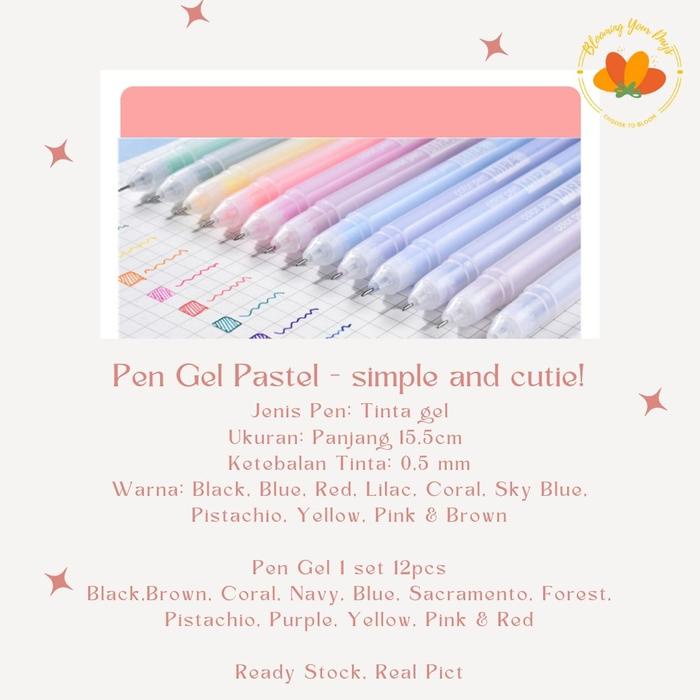

JTTOP" COLOR PEN PULPEN WARNA WARNI PEN GEL BLOLPOIN PENA TINTA WARNA PASTEL GEL INK PEN