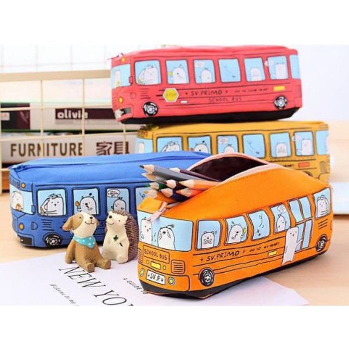 

JTTOP" TEMPAT PENSIL BUS SEKOLAH SCHOOL BUS PENCIL CASE STP019