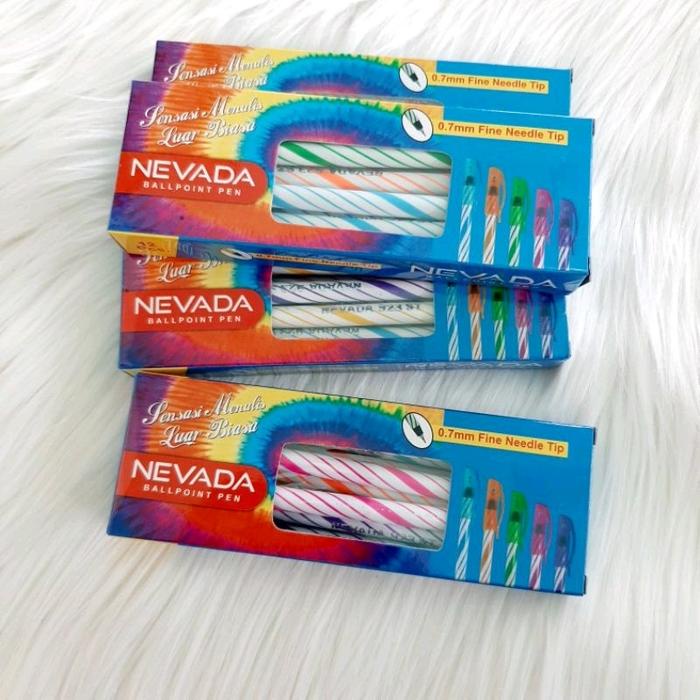 

JTTOP" 12 PCS PULPEN ULIR NEVADA / PULPEN PELANGI MURAH