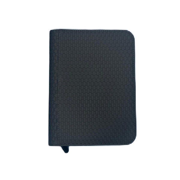 SALE  ZB 4 POCKET WOVEN LEATHER ZIP BINDER ALBUM BLACK READYY