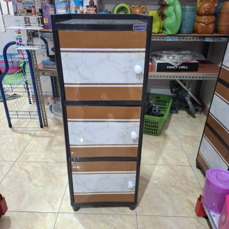 Gratong Lemari Pakaian Plastik Minimalis/Snap Box Susun 3 Nandos