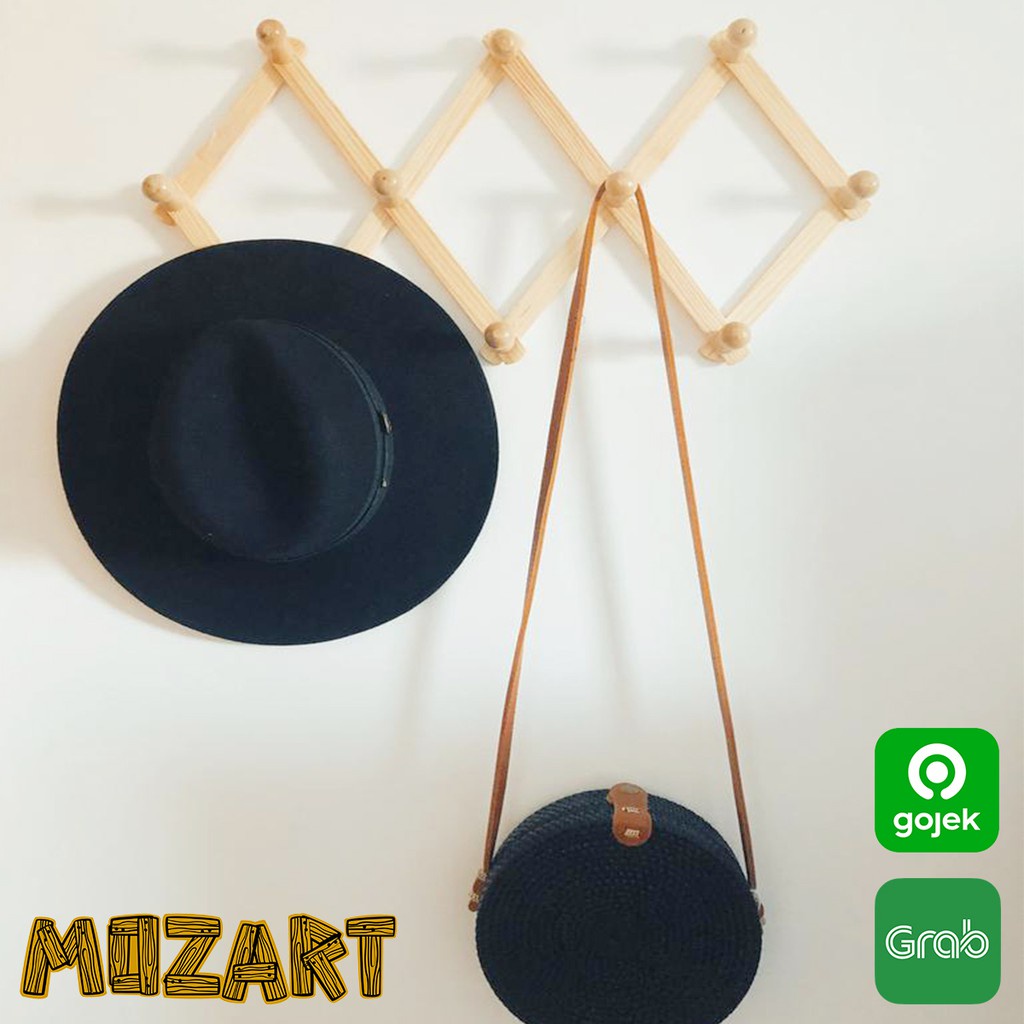 Premium Gantungan Baju Kayu Lipat / Wall Hanger / Hanger Kayu / Stand Hanger