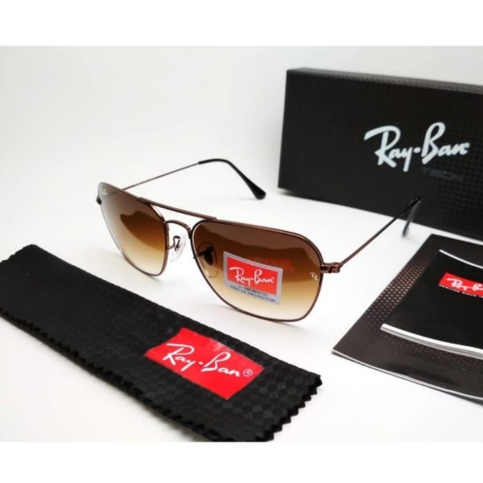 TERBARU Kacamata sunglasses pria 3136 - frame coklat lensa kaca coklat gradasi