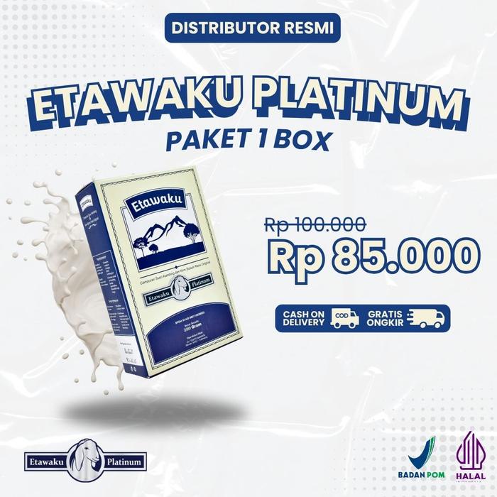 

terbaru !!! etawaku platinum susu kambing etawa 1 box bpom halal ready