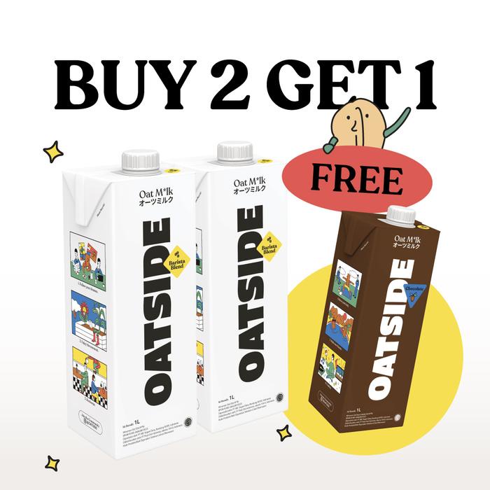 

terbaru !!! (buy 2 get 1 free) oatside oatmilk barista blend 2l + chocolate 1l susu oat barista