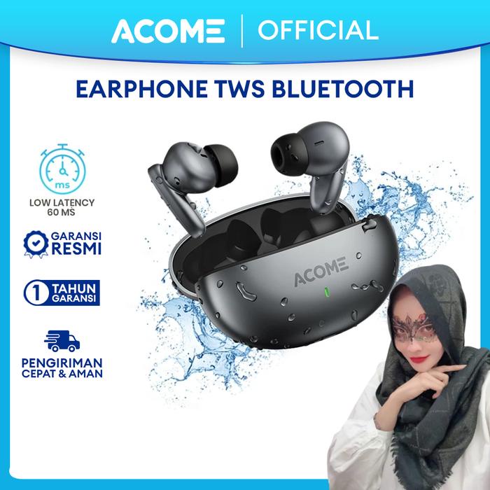 terbaru  [eksklusif doktif] acome tws gaming t8 tws anti delay low latency 60 ms / headset
