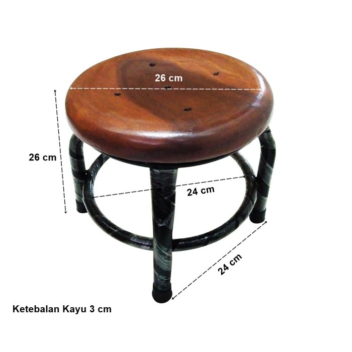 Bangku kursi besi pendek + dudukan kayu