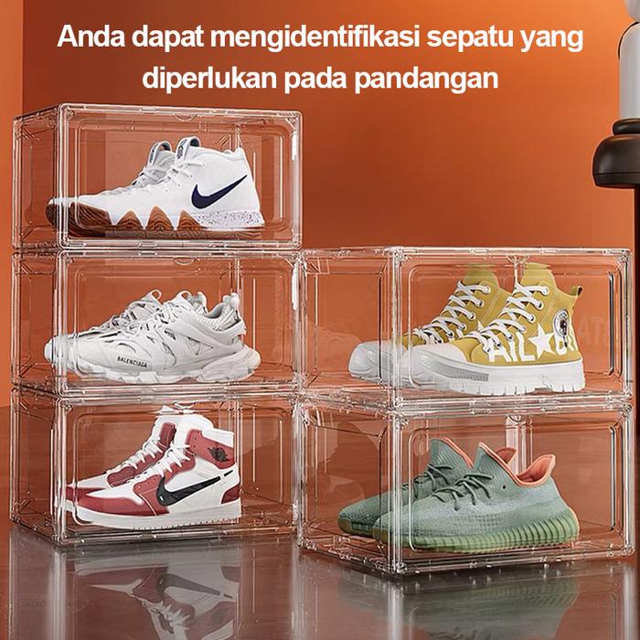 Kotak Sepatu Kotak Sepatu Akrilik Kotak Sepatu Stackable Transparan Akrilik Box Sepatu raksepatu