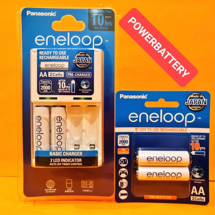 Eneloop Basic Charger AA (2 PCS) Eneloop AA isi (2 PCS)