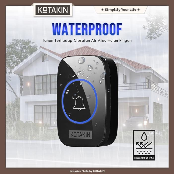 Bel Pintu Wireless Waterproof Door Bell 60 Nada Dering Lonceng Pintu Tanpa Kabel Bel Toko