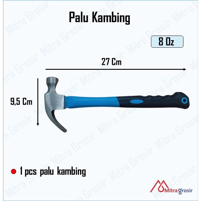 Meteran Siku Tukang / Meteran / Meteran Tukang Palu Kambing Gagang Fiber 8 Oz Gergaji Kayu Gagang