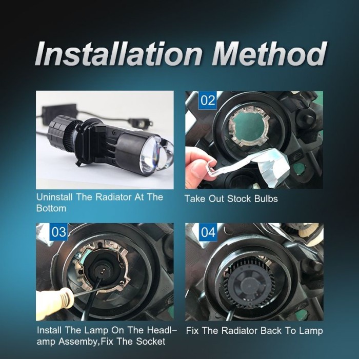 Stok Terbatas Headlamp H4 Lampu Led Vinyx V9 Projie Mini Projector Lens Motor Mobil