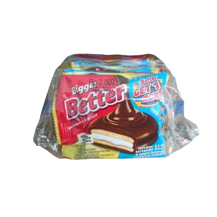 Better Bigger Renceng @27gr per Dus isi 12pak x 10sachet Camilan Biskuit Cookies