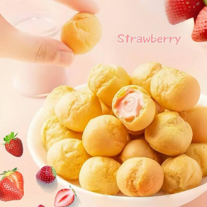 

Soes Coklat Cokelat/strawberry/ 500g/1kg / mix rasa/halal Kue Sus Kering Isi soes coklat lumer 1 kgr