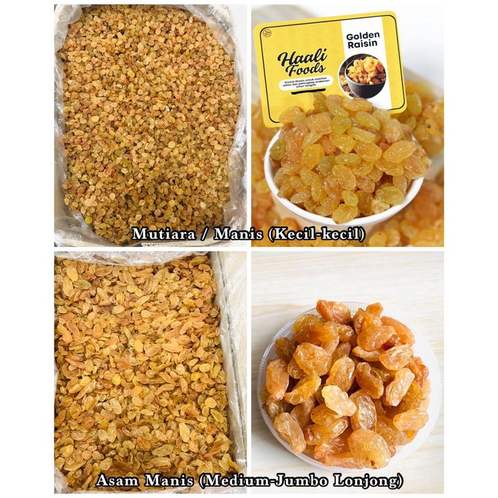 

KISMIS ASAM MANIS 500gr MANIS MUTIARA Zabib asem amis golden raisins raisin buah anggur kering dried