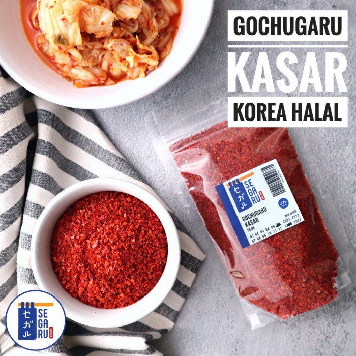 

Sale! Gochugaru Cabe Bubuk Kasar Korea Halal 50 Gr