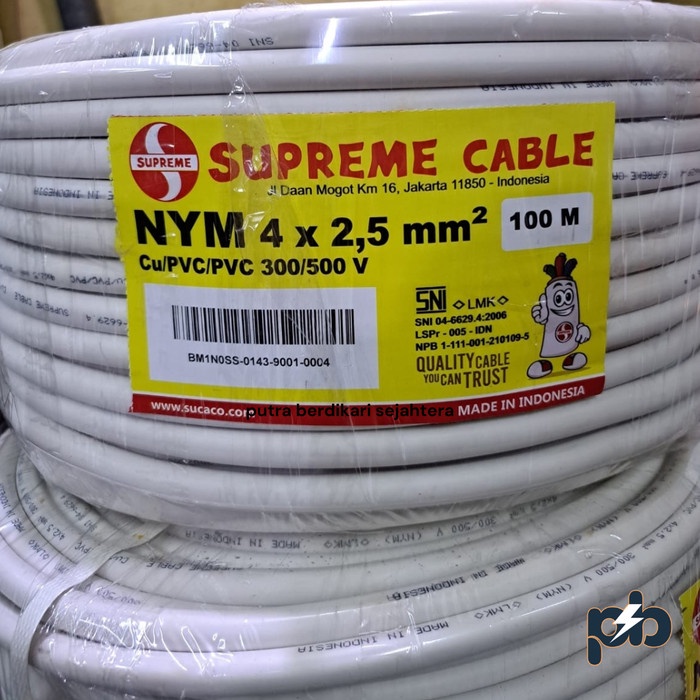 Kabel NYM 4 x 2.5mm Merk Supreme / Kabel NYM 4 x 2.5 mm Supreme