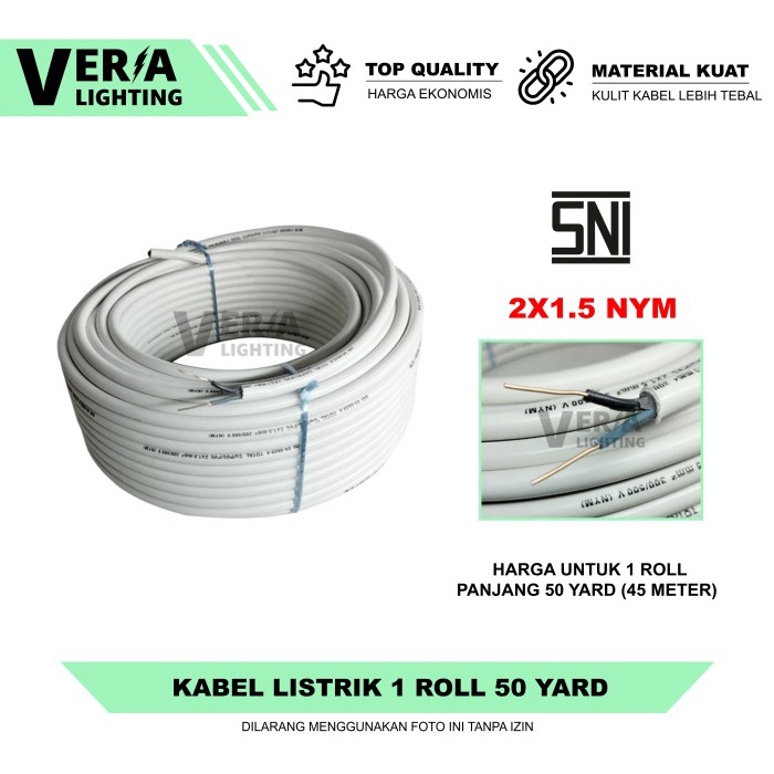 Kabel Listrik 2x1.5 NYM 1 Roll SNI
