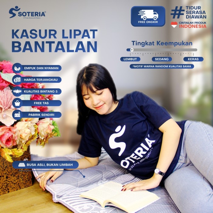 Kasur Lipat Anti Kempes Tebal / Kasur Busa / Kasur Lipat SOTERIA MIX