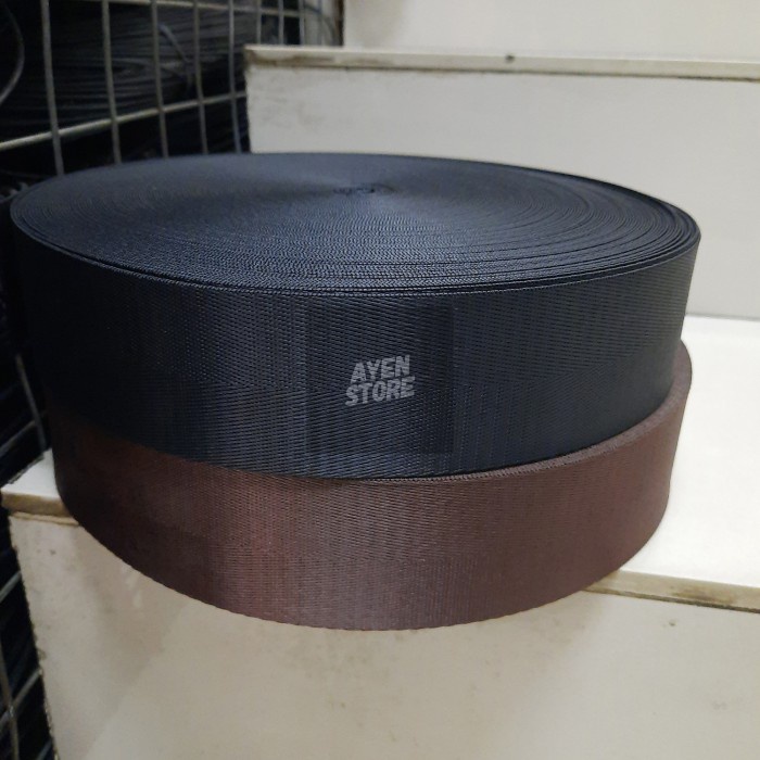 Webbing nylon 5 cm motif herringbone (per roll / 45 m). webbing panah