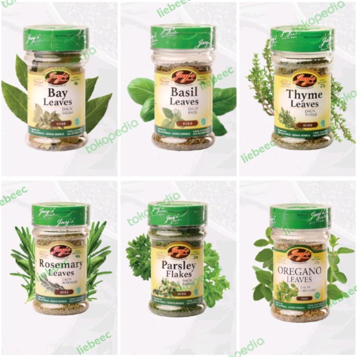 

Sale! Jay'S Thyme Rosemary Oregano Basil Parsley Bay Jays Herb Rempah