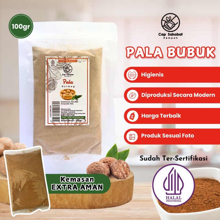 

Sale! 100Gr Pala Bubuk / Ground Nutmeg / Rempah / Jsr 100% Premium Quality