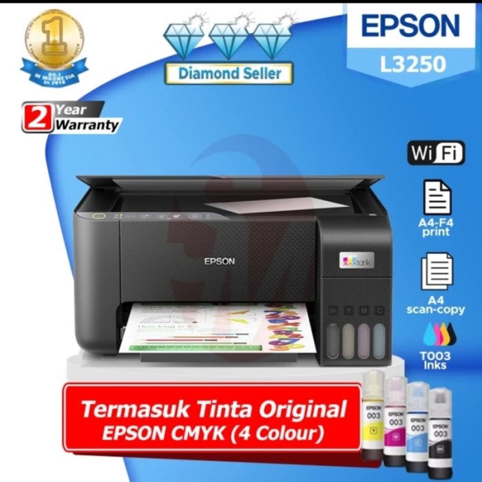 printer epson L3250 wifi tinta original segel