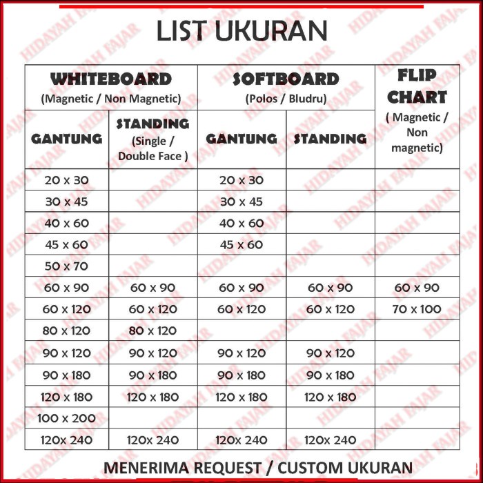 

Promo Terbatas Papan Tulis Standing - Whiteboard Magnet 120 X 240