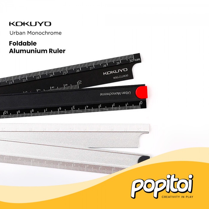 

Kualitas No1 Kokuyo Urban Monochrome Foldable Aluminum Ruler 30 Cm Penggaris Lipat