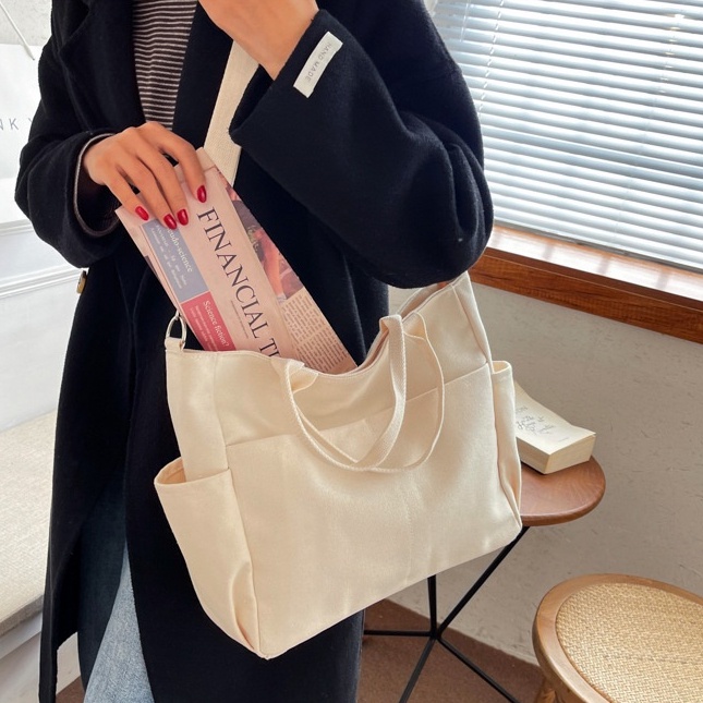 BEST DEALS Hayden Jane Bag Tote Bag Polos Gaya Kekinian Tas Tote Kanvas Fashionable Wanita Korea Tas