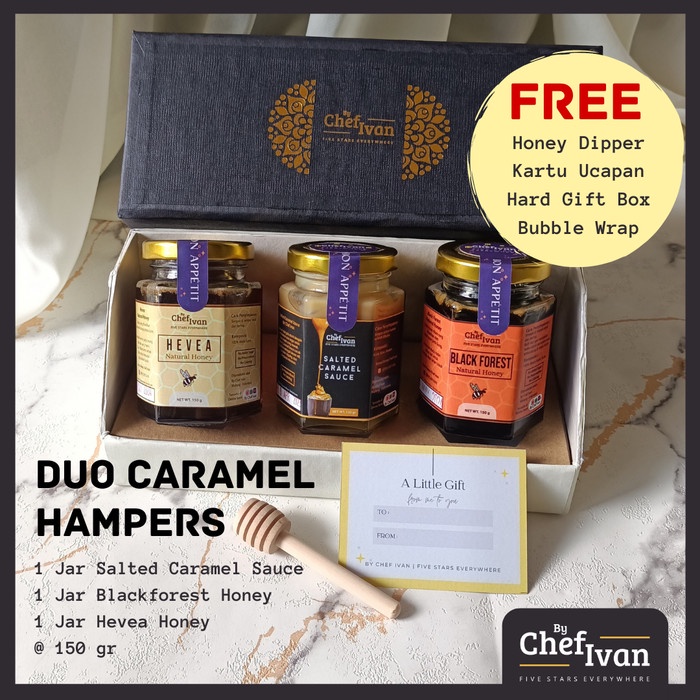 

Duo Honey Caramel Hampers Gift Set Parcel Sehat Madu dan Selai Caramel