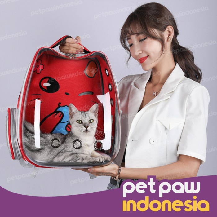 Tas Astronot Ransel Anjing Kucing Hewan Motif Kartun Lucu